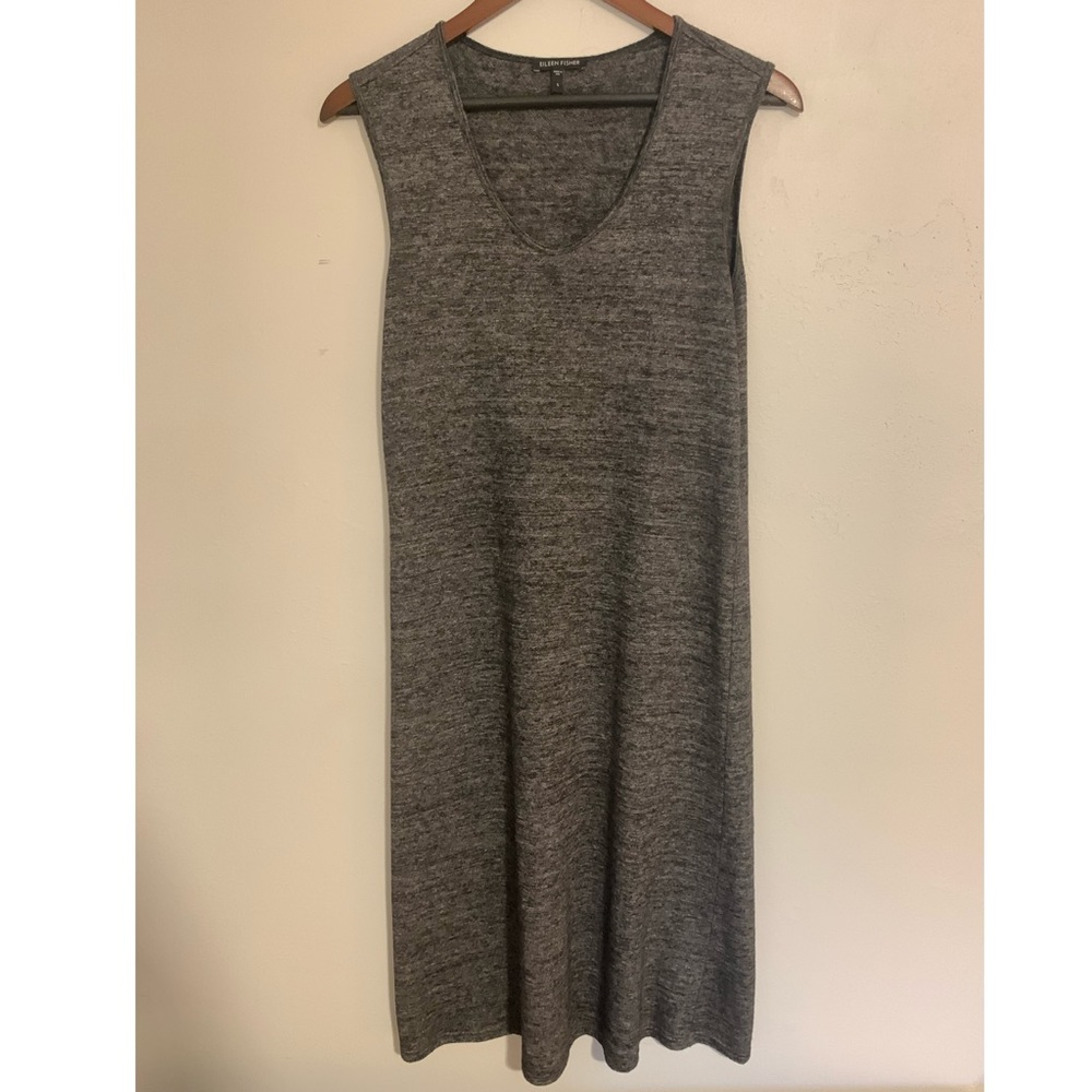 Eileen Fisher Linen Midi Dress, gray S